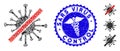 Pandemic Collage No Coronavirus Icon with Healthcare Grunge Sars Virus Control Seal