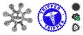 Pandemic Collage Smile Virus Icon with Health Care Scratched Tripper Stamp Royalty Free Stock Photo