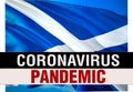 PANDEMIC of coronavirus COVID-2019 on Scotland country flag background. 3D rendering of coronavirus bacteria. Scotland flag