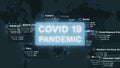 Pandemic of coronavirus COVID19 spreads from wuhan in china over dark mainlands with blue colored dots of infected