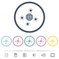 Pandemic flat color icons in round outlines