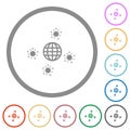 Pandemic flat icons with outlines