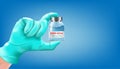 Pandemic flu coronavirus or covid 19 outbreak concept. Hand holding vaccine isolated on background. Vector illustration design Royalty Free Stock Photo