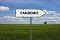 PANDEMIC - image with words associated with the topic EPIDEMIC, word cloud, cube, letter, image, illustration Royalty Free Stock Photo