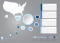 Pandemic infographic vector for USA