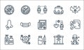 Pandemic line icons. linear set. quality vector line set such as doctor, vaccine, cleaning, hospital, disease, cold, carrier,