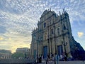 Colonial Macau Portuguese Cathedral Monte Fort Macao Tourism Ruins of St Paul Chapel Church Facade St. Paul's Ruins Sunset