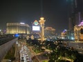 Pandemic Lockdown Macao Tourism Cotai Strip Galaxy Resort Venetian Parisian Hotel Facade Macau Taipa China