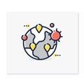 Pandemic map color icon