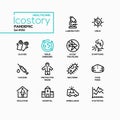 Pandemic - modern line design style icons set Royalty Free Stock Photo