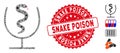 Pandemic Mosaic Snake Poison Icon with Scratched Round Snake Poison Seal