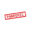 Pandemic red rubber stamp scratched vector Royalty Free Stock Photo