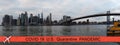 Pandemic U.S. canceled travel quarantine covid-19 Brooklyn Bridge and the Lower Manhattan in New York City