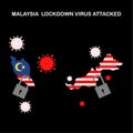 Pandemic virus corona disaster attacked country malaysia illustration