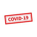 Pandemic virus covid-19 red rubber stamp vector Royalty Free Stock Photo