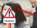 Pandemic Warnsign Corona Virus Background Royalty Free Stock Photo
