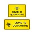 Pandemic yellow warning signs, covid-19, 2019-nCoV, coronavirus quarantine symbol