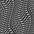 PANDEMONIUM word warped, distorted, repeated, and arranged into seamless pattern background