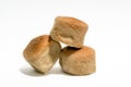 Pandesal or pan de sal isolated in white with copy space Royalty Free Stock Photo