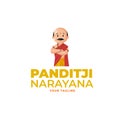 Pandit ji narayana vector mascot logo