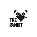 The pandit logo, vintage, retro, rustic bandit panda vector