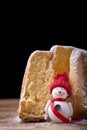 Pandoro cake with snowman