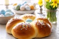 Pane di Pasqua, traditional Easter bread with sprinkles