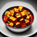 Paneer Tikka Masala in White Bowl With Tomato Soup AI Generative