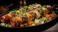 Paneer Tikka Roll on a Plate on Selective Focus Background Royalty Free Stock Photo