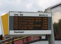 Berlin, Germany - August 19, 2017: panel with bus schedules and