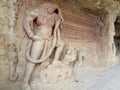 Panel in Cave 5 of the Udayagiri Caves, Madhya Pradesh, India, depicting the legend of Vishnu in his incarnation as the man-boar