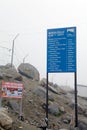Panel of distances from North Pullu after Khardung La Pass, Ladakh, India Royalty Free Stock Photo