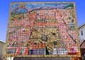 Beautiful colorful panel with drawn plan of the city of cuzco. Peru. Royalty Free Stock Photo