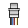 panel feed wire cable color icon vector illustration Royalty Free Stock Photo
