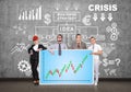 Panel with forex chart Royalty Free Stock Photo