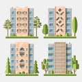 Panel houses flat set3 Royalty Free Stock Photo