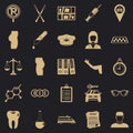 Panel icons set, simple style Royalty Free Stock Photo