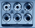 The panel of inputs blue color