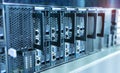 Panel modern servers in the data center Royalty Free Stock Photo
