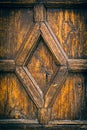 panel of old wooden door with diamond shape