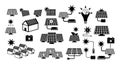 Set of green energy icon or solar panel icon concept. Royalty Free Stock Photo