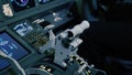 Panel of switches on an aircraft flight deck. Royalty Free Stock Photo