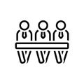 Black line icon for Panelist, guest and panel