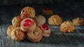 panellets typical of Catalonia, Spain, banner format Royalty Free Stock Photo