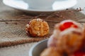 panellets typical of Catalonia, Spain, on a table Royalty Free Stock Photo
