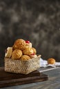 Panellets, typical confection of Catalonia, Spain Royalty Free Stock Photo