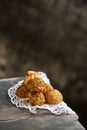 Panellets, typical confection of Catalonia, Spain Royalty Free Stock Photo