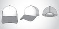 White-Gray Trucker Cap With Mesh Side and Back Panels Design Royalty Free Stock Photo