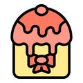 Panettone bread icon vector flat