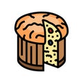 panettone bread italian cuisine color icon vector illustration